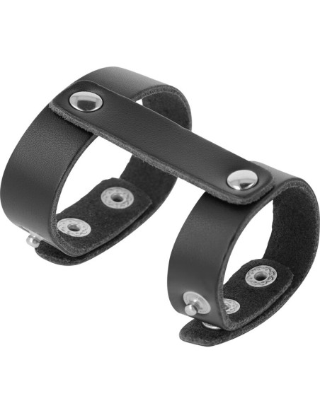 DARKNESS ANILLO PENE Y TESTICULOS AJUSTABLE LEATHER