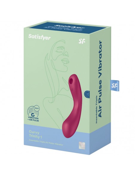 SATISFYER CURVE TRINITY 1 AIR PULSE VIBRATION ROJO