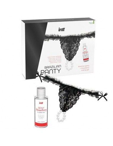 INTT BRAGA BRASILENA NEGRA CON PERLAS Y GEL LUBRICANTE 50ML