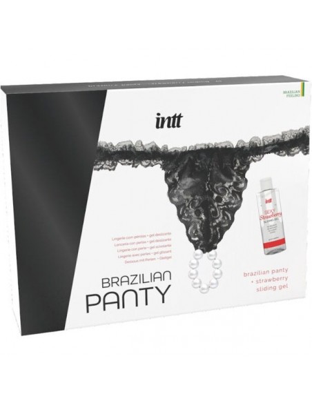 INTT BRAGA BRASILENA NEGRA CON PERLAS Y GEL LUBRICANTE 50ML