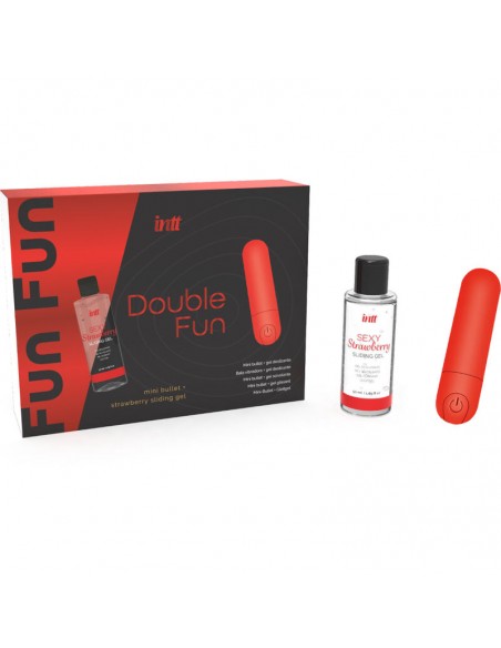 INTT DOUBLE FUN KIT CON BALA VIBRADORA Y GEL DE MASAJE FRESA