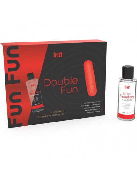 INTT DOUBLE FUN KIT CON BALA VIBRADORA Y GEL DE MASAJE FRESA