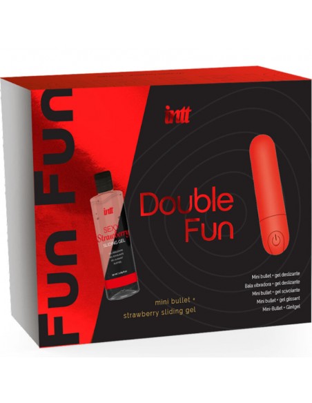 INTT DOUBLE FUN KIT CON BALA VIBRADORA Y GEL DE MASAJE FRESA