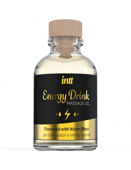 INTT GEL DE MASAJE CON SABOR A BEBIDA ENERGETiCA Y EFECTO CALOR