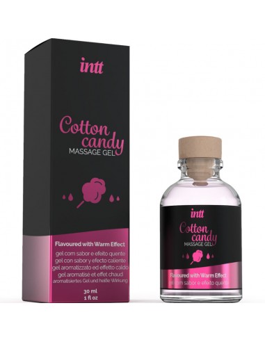 INTT GEL DE MASAJE CON SABOR A ALGODoN DE AZUCAR Y EFECTO CALOR