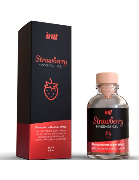 INTT GEL DE MASAJE SABOR A FRESA EFECTO CALOR