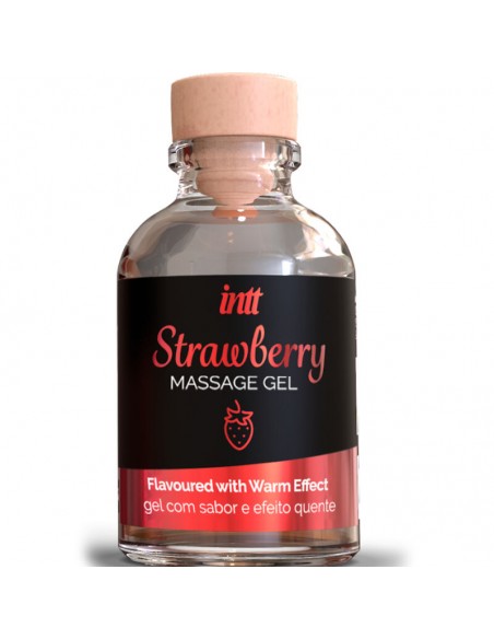 INTT GEL DE MASAJE SABOR A FRESA EFECTO CALOR