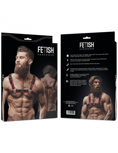 FETISH SUBMISSIVE ACTITUDE ARNeS ECOPIEL PECHO HOMBRE NEGRO ROJO