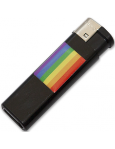 PRIDE MECHERO NEGRO CON BANDERA LGBT