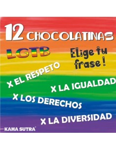 PRIDE CAJA DE 12 CHOCOLATINAS CON LA BANDERA LGBT