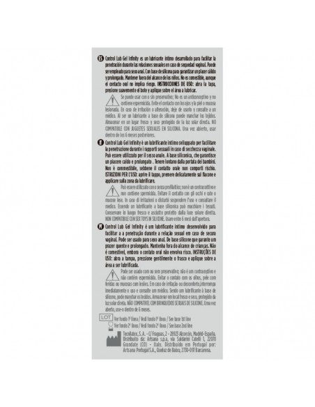 CONTROL INFINITY LUBRICANTE BASE SILICONA 75 ML