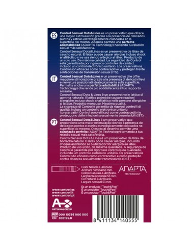 CONTROL SENSUAL DOTS LINES PUNTOS Y ESTRIAS 12 UDS