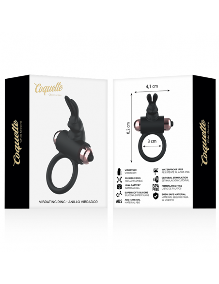 COQUETTE CHIC DESIRE COCK RING ANILLO VIBRADOR NEGRO GOLD COQUETTE CHIC DESIRE COCK RING ANILLO VIBRADOR NEGRO GOLD