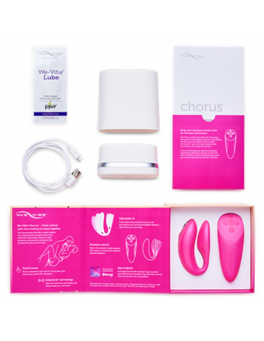 WE VIBE CHORUS VIBRADOR PAREJAS CON CONTROL SQUEEZE ROSA