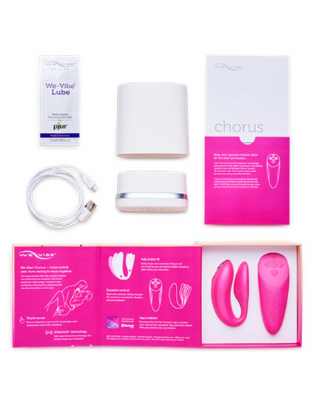 WE VIBE CHORUS VIBRADOR PAREJAS CON CONTROL SQUEEZE ROSA WE VIBE CHORUS VIBRADOR PAREJAS CON CONTROL SQUEEZE ROSA