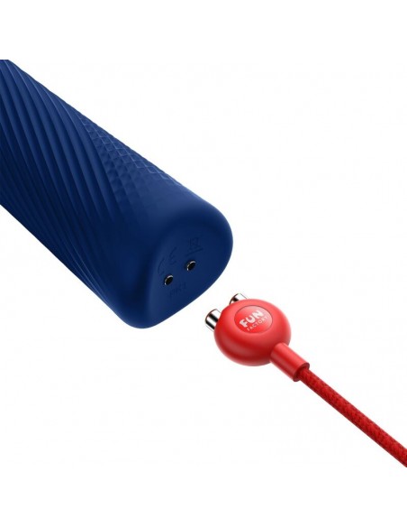 FUN FACTORY VIM WAND RUMBLE VIBRADOR RECARGABLE SILICONA AZUL MEDIANOCHE