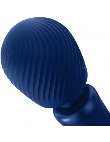 FUN FACTORY VIM WAND RUMBLE VIBRADOR RECARGABLE SILICONA AZUL MEDIANOCHE