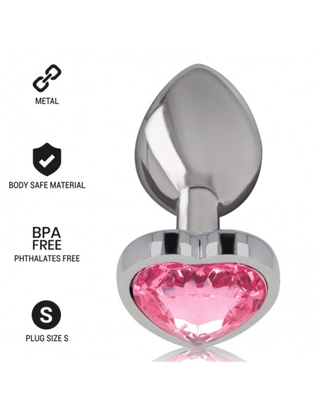 INTENSE PLUG ANAL METAL ALUMINIO CORAZoN ROSA TALLA S
