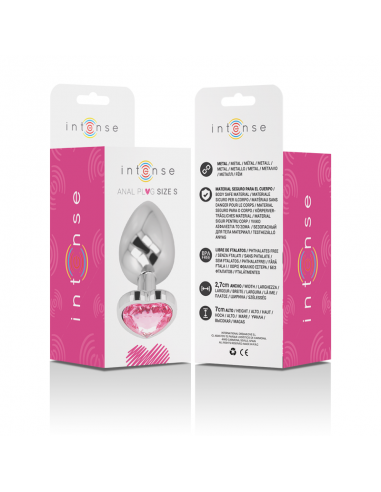 INTENSE PLUG ANAL METAL ALUMINIO CORAZoN ROSA TALLA S