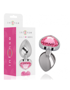 INTENSE PLUG ANAL METAL ALUMINIO CORAZoN ROSA TALLA S