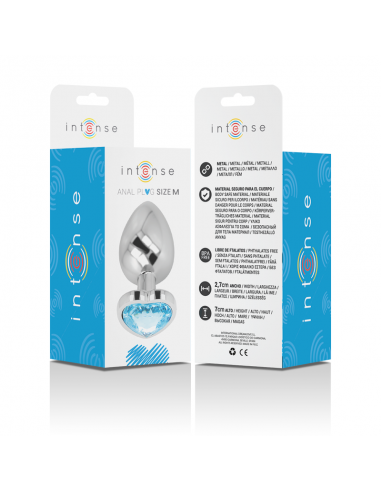 INTENSE PLUG ANAL METAL ALUMINIO CORAZoN AZUL TALLA M