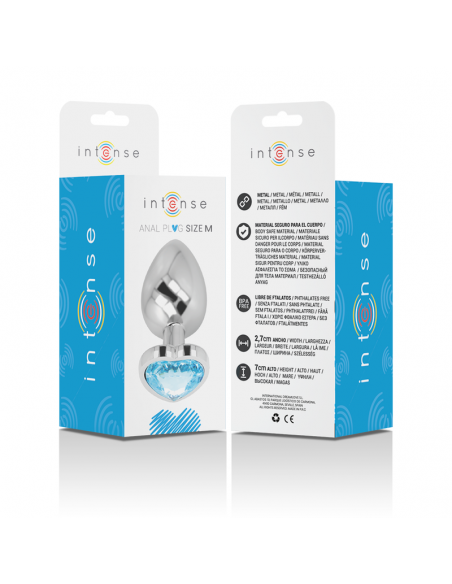 INTENSE PLUG ANAL METAL ALUMINIO CORAZoN AZUL TALLA M