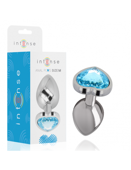 INTENSE PLUG ANAL METAL ALUMINIO CORAZoN AZUL TALLA M