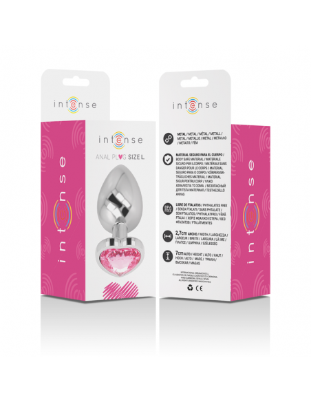 INTENSE PLUG ANAL METAL ALUMINIO CORAZoN ROSA TALLA L
