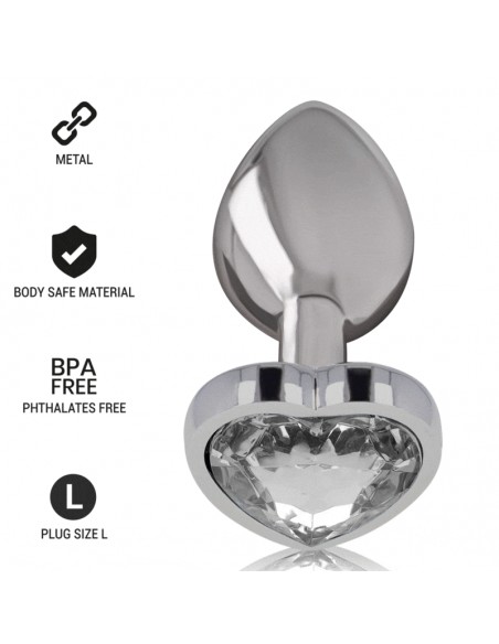 INTENSE PLUG ANAL METAL ALUMINIO CORAZoN BLANCO TALLA L
