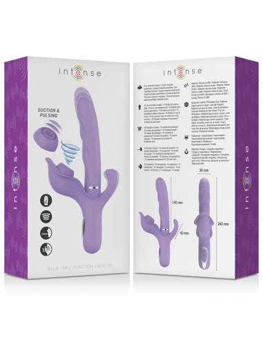 INTENSE BILLIE VIBRADOR MULTIFUNCIoN RECARGABLE SUCCIONADOR CON PULSADOR MORADO