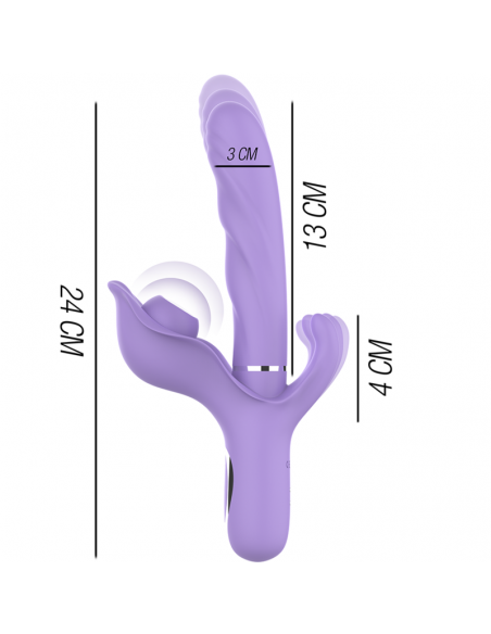 INTENSE BILLIE VIBRADOR MULTIFUNCIoN RECARGABLE SUCCIONADOR CON PULSADOR MORADO