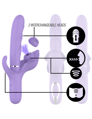 INTENSE BILLIE VIBRADOR MULTIFUNCIoN RECARGABLE SUCCIONADOR CON PULSADOR MORADO