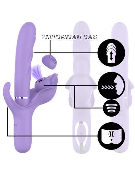 INTENSE BILLIE VIBRADOR MULTIFUNCIoN RECARGABLE SUCCIONADOR CON PULSADOR MORADO