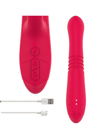 INTENSE DUA VIBRADOR MULTIFUNCIoN RECARGABLE UP DOWN CON LENGUA ROJO