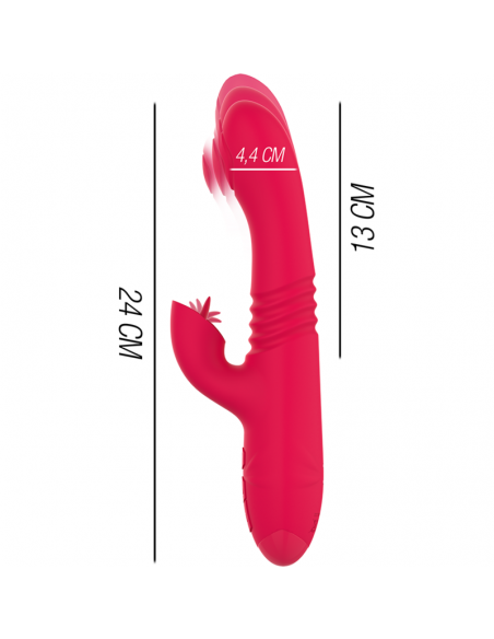 INTENSE DUA VIBRADOR MULTIFUNCIoN RECARGABLE UP DOWN CON LENGUA ROJO