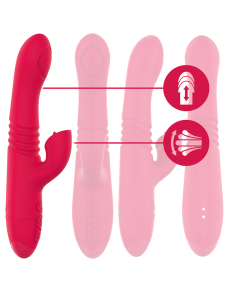 INTENSE DUA VIBRADOR MULTIFUNCIoN RECARGABLE UP DOWN CON LENGUA ROJO