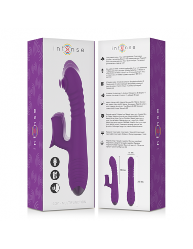 INTENSE IGGY VIBRADOR MULTIFUNCIoN RECARGABLE UP DOWN CON ESTIMULADOR DE CLITORIS MORADO