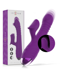 INTENSE IGGY VIBRADOR MULTIFUNCIoN RECARGABLE UP DOWN CON ESTIMULADOR DE CLITORIS MORADO