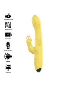 INTENSE TOKY VIBRADOR MULTIFUNCIoN RECARGABLE UP DOWN CON ESTIMULADOR DE CLITORIS AMARILLO 2