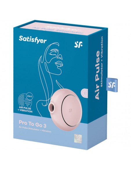 SATISFYER PRO TO GO 3 ESTIMULADOR Y VIBRADOR DOBLE ROSA