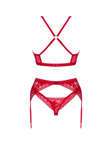 OBSESSIVE LACELOVE SET TRES PIEZAS ROJO XS S