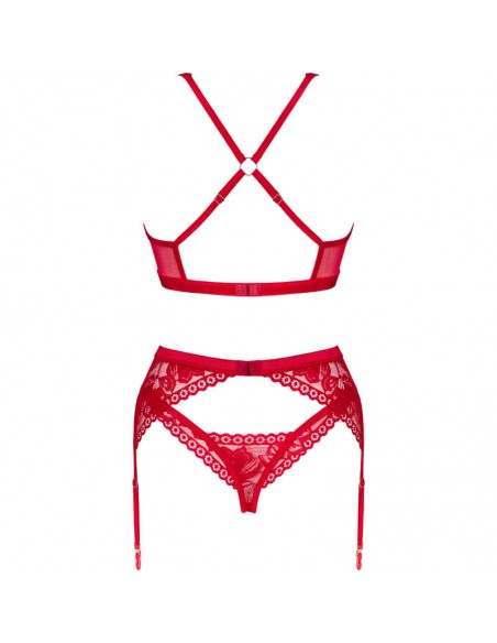 OBSESSIVE LACELOVE SET TRES PIEZAS ROJO XS S