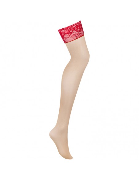 OBSESSIVE LACELOVE MEDIAS DE ENCAJE ROJO XS S