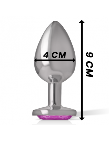 INTENSE PLUG ANAL METAL ALUMINIO CON CRISTAL ROSA TALLA L