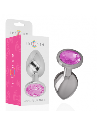 INTENSE PLUG ANAL METAL ALUMINIO CON CRISTAL ROSA TALLA L