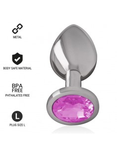 INTENSE PLUG ANAL METAL ALUMINIO CON CRISTAL ROSA TALLA L