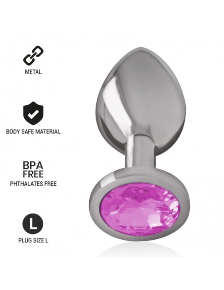 INTENSE PLUG ANAL METAL ALUMINIO CON CRISTAL ROSA TALLA L