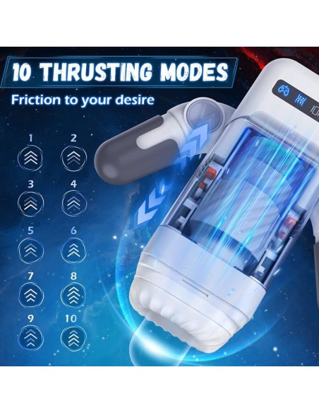 GAME CUP MASTURBADOR MASCULINO CON VIBRACIoN Y FUNCIoN CALOR CON SOPORTE PARA MoVILES NEGRO
