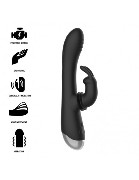 BLACKSILVER DJ ADAM ESTIMULADOR RABBIT SILICONA RECARGABLE NEGRO