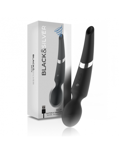 BLACKSILVER BECK MASAJEADOR Y SUCCIONADOR SILICONA RECARGABLE NEGRO